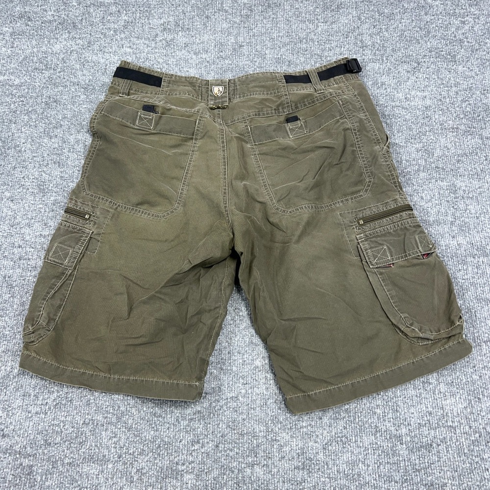 Kuhl Shorts Mens Medium Olive Green Cotton 12" Ins Hiking Outdoor Cargo Pockets - Picture 7 of 8
